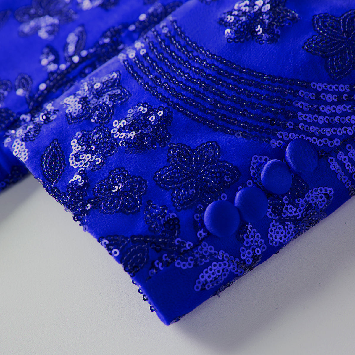 SUITMINE_Blue_Sequin_Floral_Men_Blazer_for_Party_Formal_Events_S8659