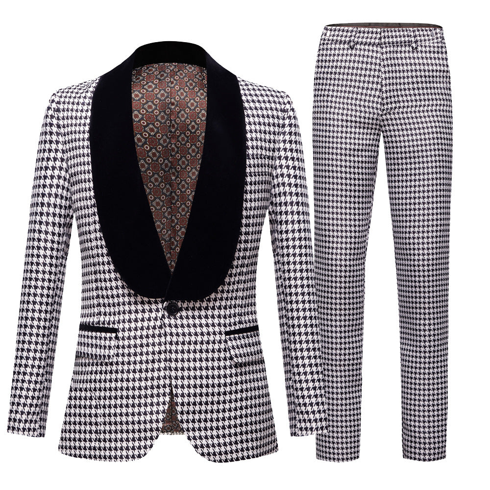 White Houndstooth Suit M8016