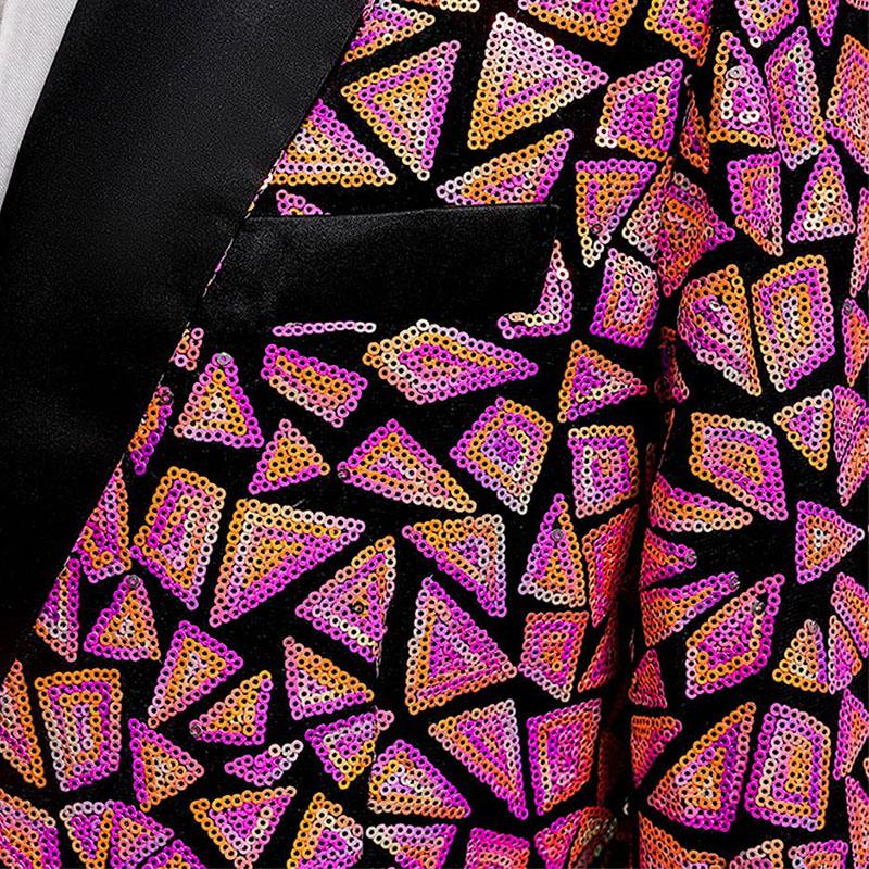 Men's Sequin Geometric Tuxedo (3 Colors)  S8350