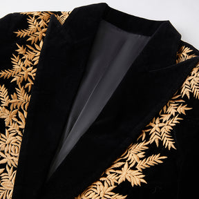 Vintage Black Embroidered Tuxedo S8348