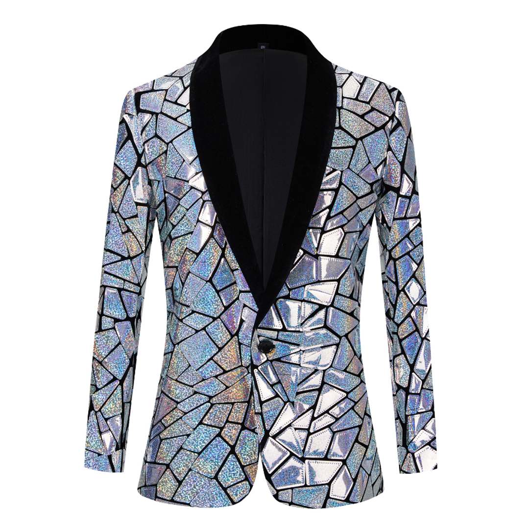 Silver Holographic Sequin Jacket M8074
