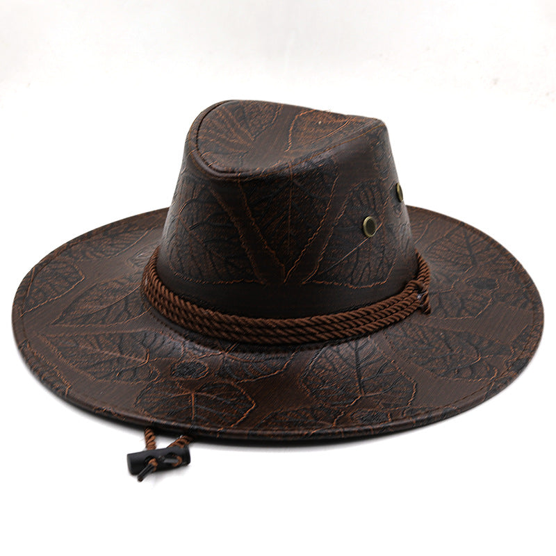 Chapeau en cuir de cowboy occidental imprimé H8025