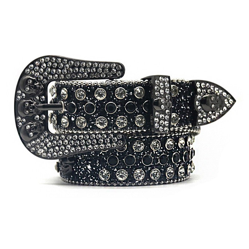 Ceinture Punk Rivetée en Strass B4018