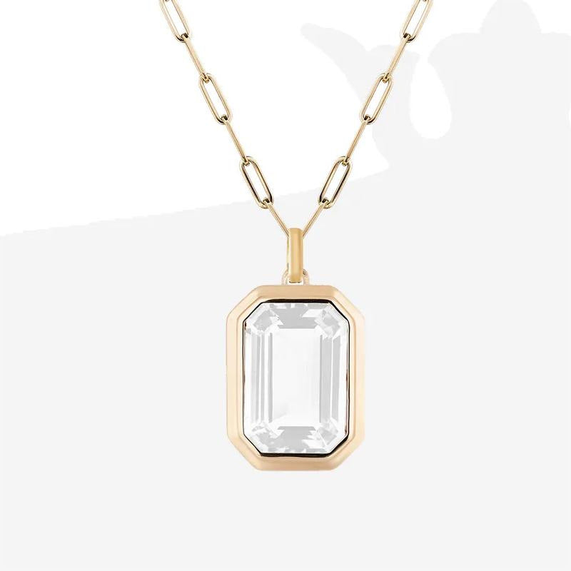 Collier carré en Zircon A5019