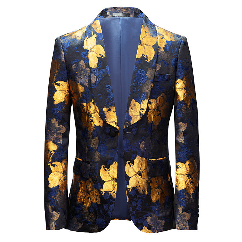 Gold Floral Embroidery Blazer S7040