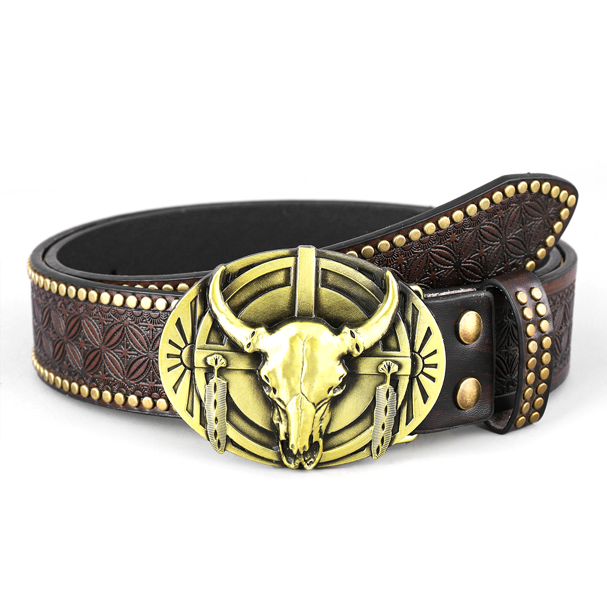 Western Cowboy Buckle Leather Belt B5008