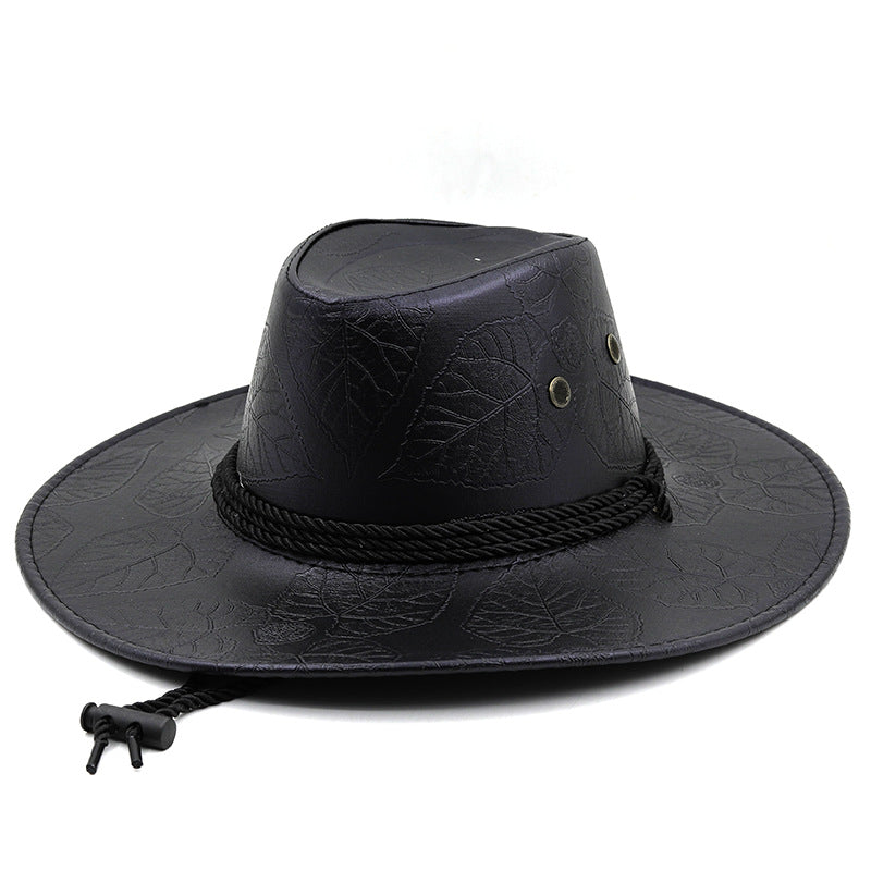 Chapeau en cuir de cowboy occidental imprimé H8025