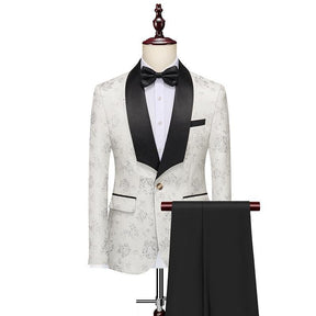 Costume Élégance Minimaliste S8308-Blanc 