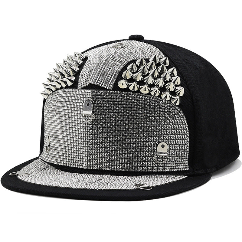 Berretto da baseball con strass punk H7002