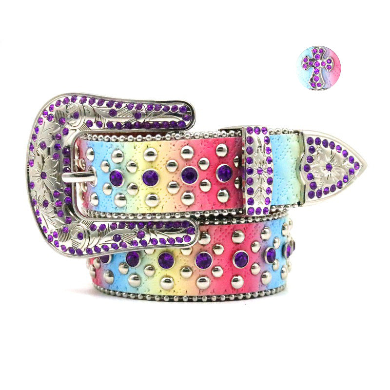 Ceinture Rivetée Strass B4016