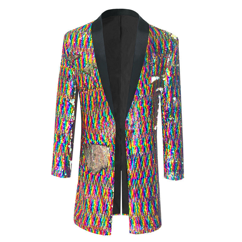 Sequins Tuxedo Party Overcoat S7017