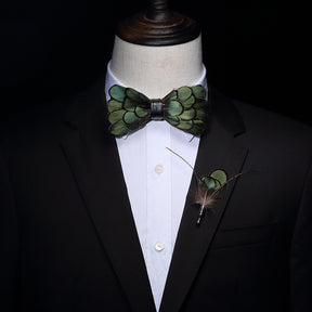 Italy Handmade Feather Bow Tie T1024