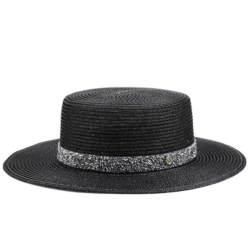 Chapeau à large bord en strass H9011 