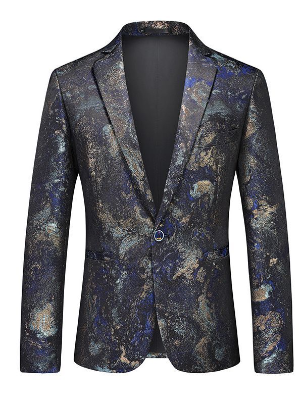 Tailored Multicolor Slim Fit Blazer S8316-Blue