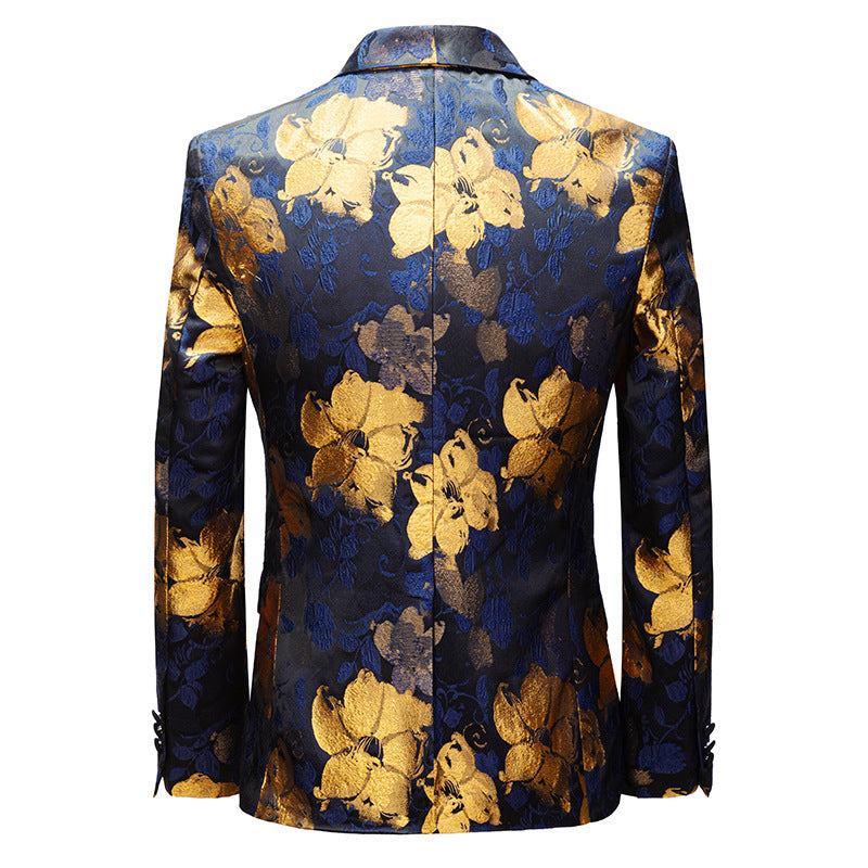 Gold Floral Embroidery Blazer S7040