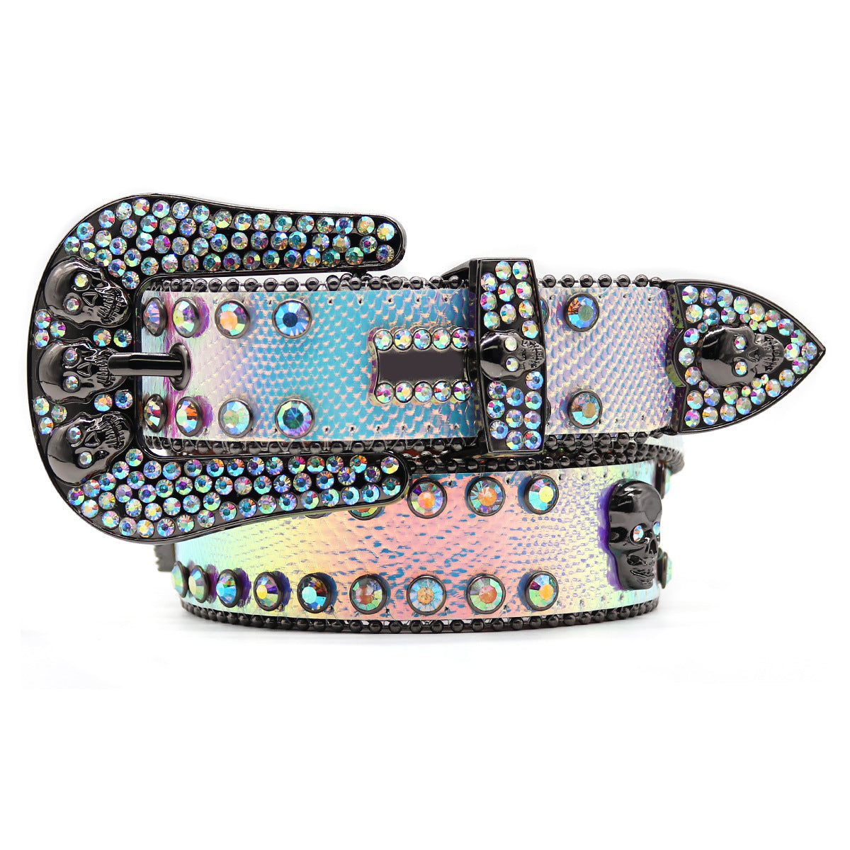 Punk Riveted Rhinestone Belt B4042