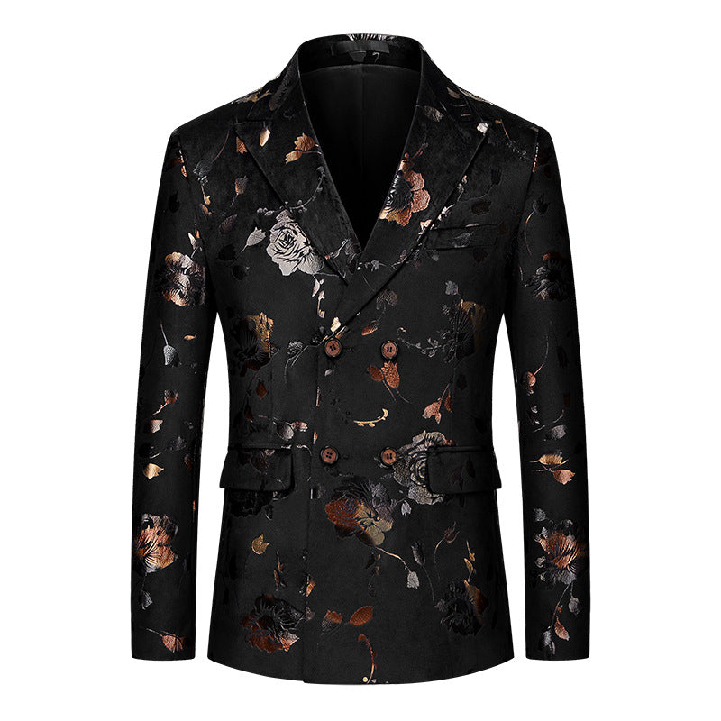 Blazer con motivo floreale dorato S8318 