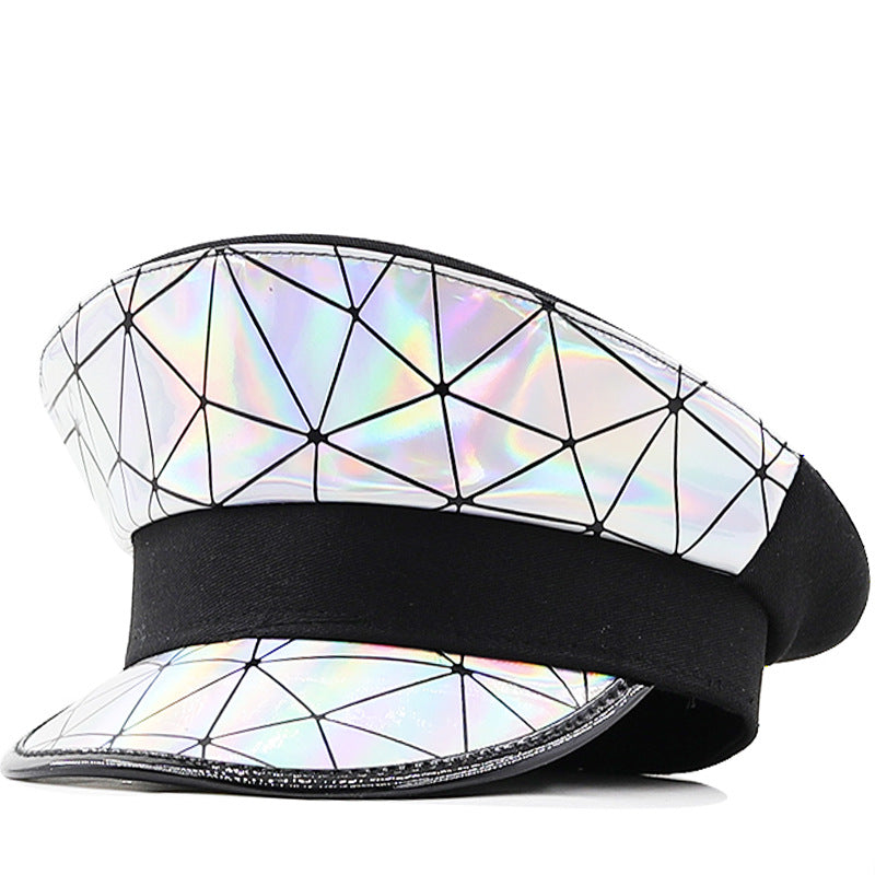 Cappello in pelle arcobaleno argento H9012 