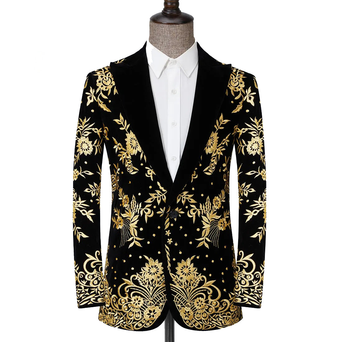 Velvet Embroidered Blazer S8225