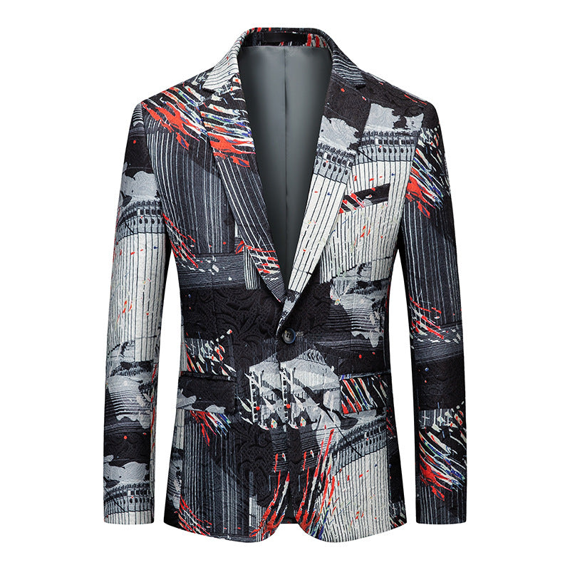 Blazer con stampa elemento astratto S8314 