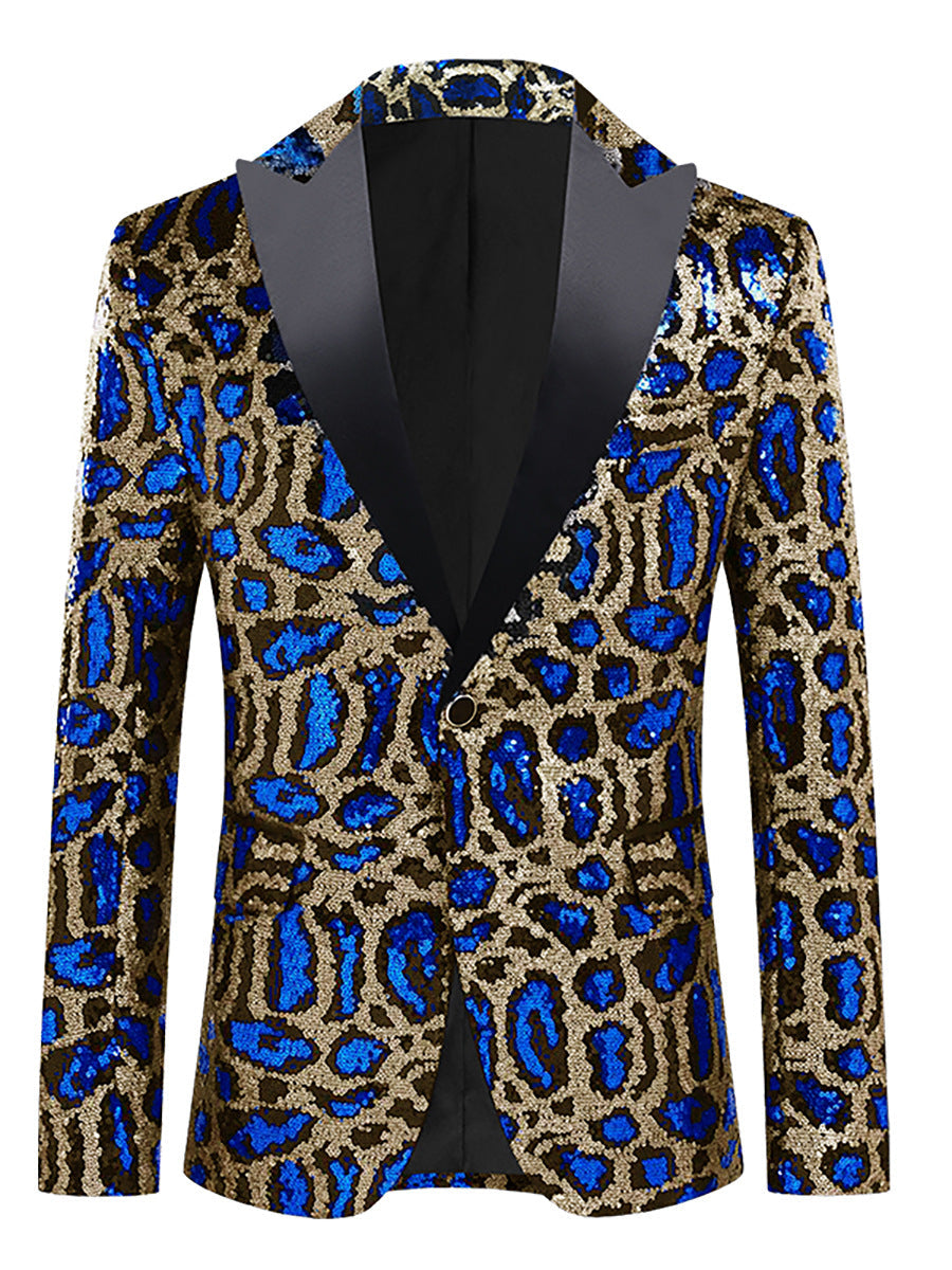 Leopard Print Sequin Gala Tuxedo S8408