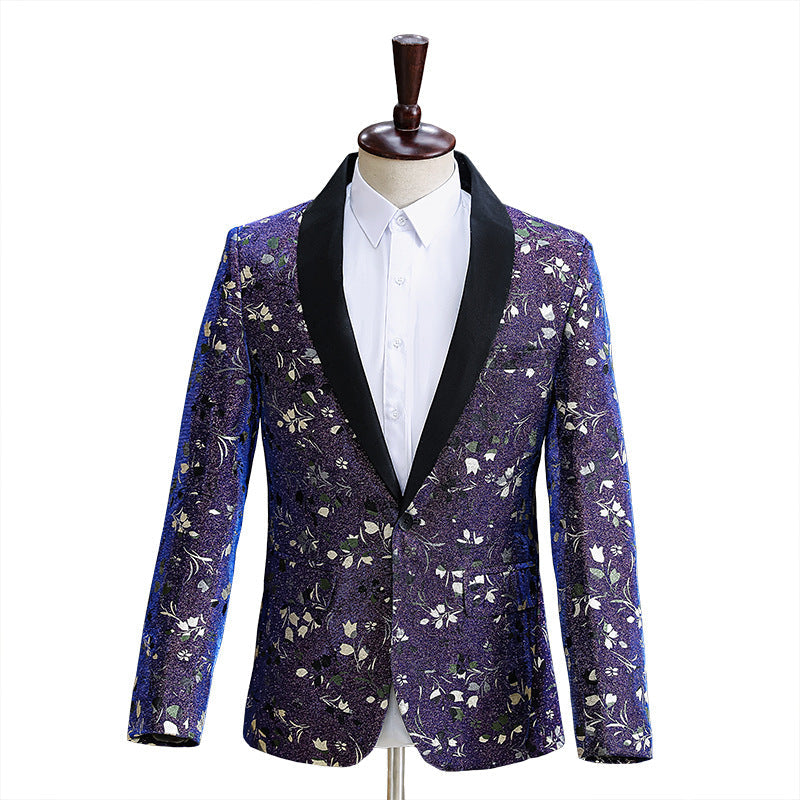 Blue-Purple Embroidery Tuxedo S8411