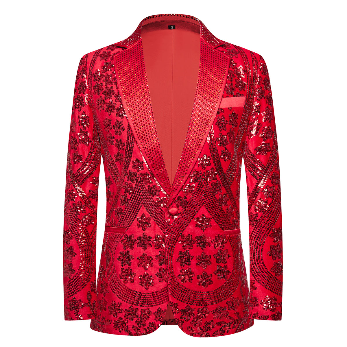 Red_Sequin_Floral_Men_Blazer_S8657_Party_Event_Attire_SUITMINE