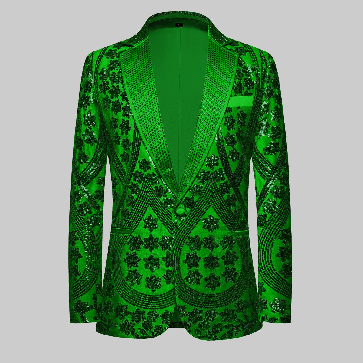 Green_Sequin_Pattern_Men_Blazer_S8660_Party_Evening_Wear