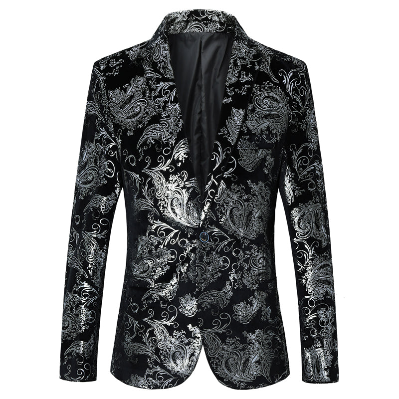 Paisley_Black_Silver_Men_Blazer_S8667_Formal_Business_Special_Events_SUITMINE