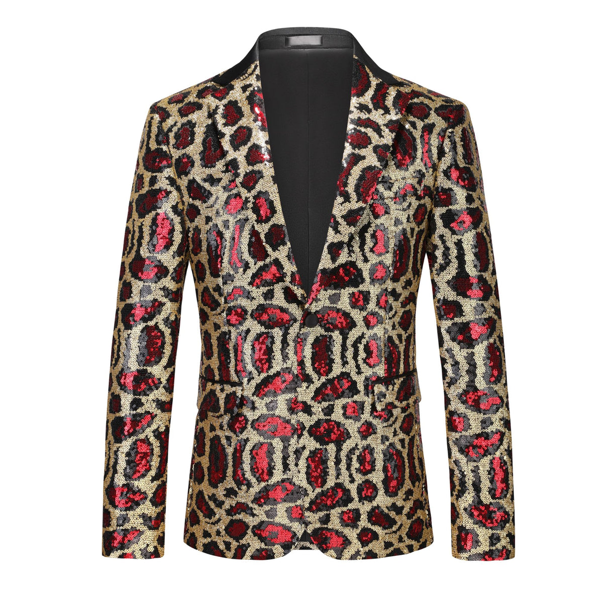 Dazzling Sequined Animal Print Jacket S8697