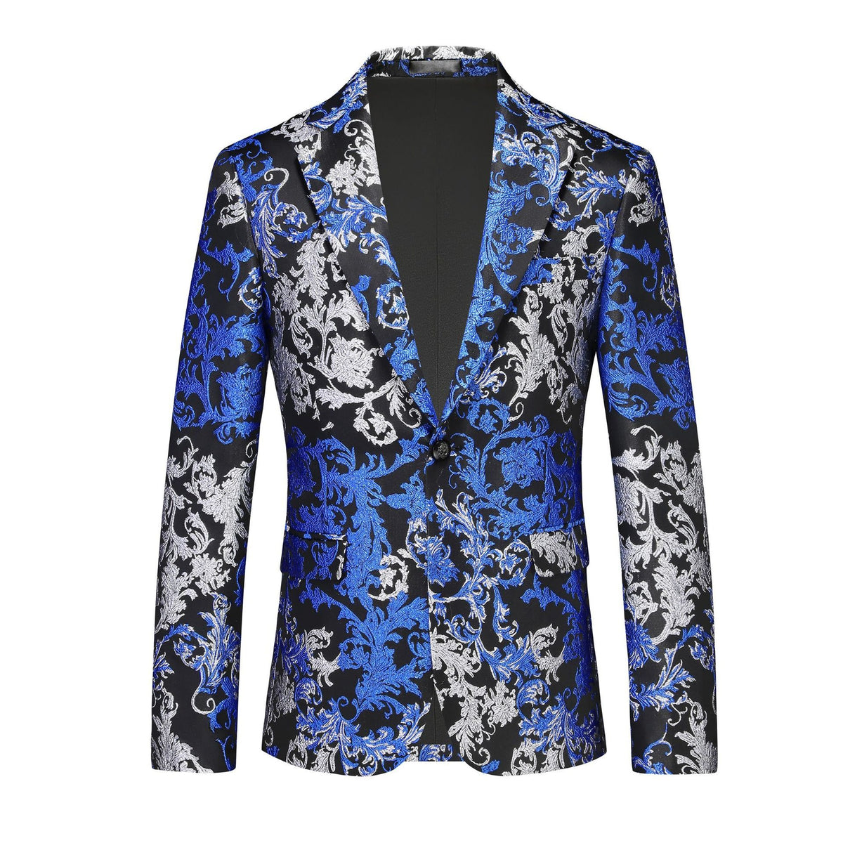 SUITMINE Blue Gold Pattern Suit S8615