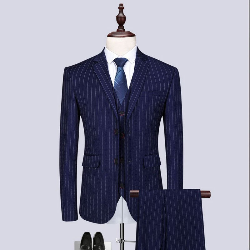 SUITMINE_Black_Stripe_Party_Suit_S8606_Party_Wear_SUITMINE