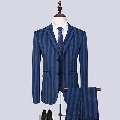 SUITMINE_Black_Stripe_Party_Suit_S8606_Party_Wear_SUITMINE