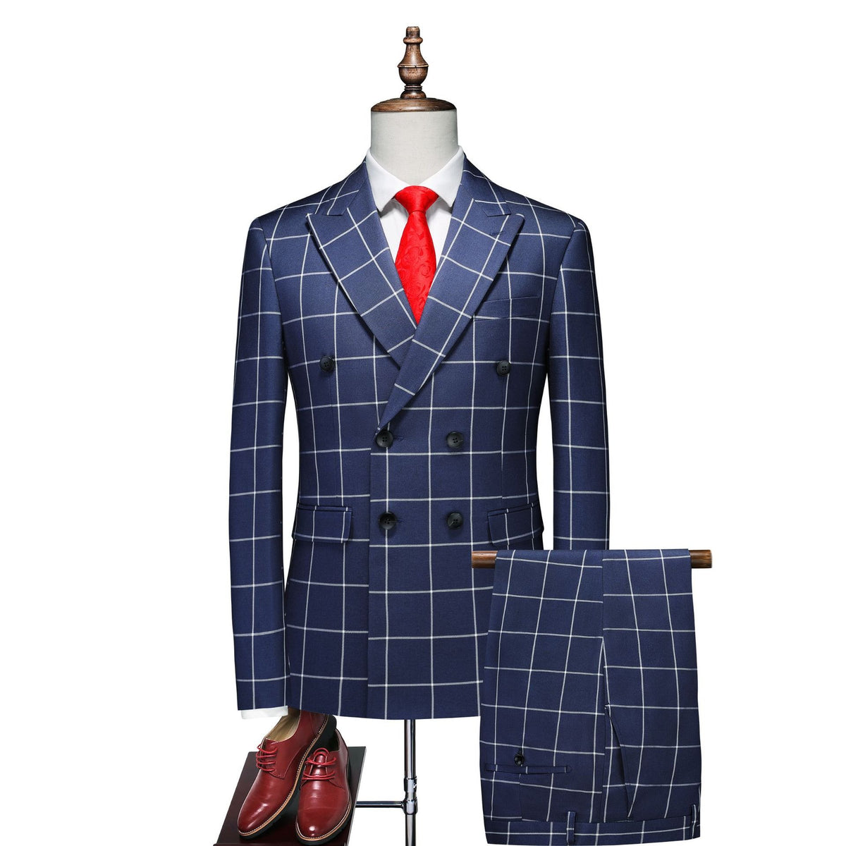 SUITMINE Pink Checked Suit S8620