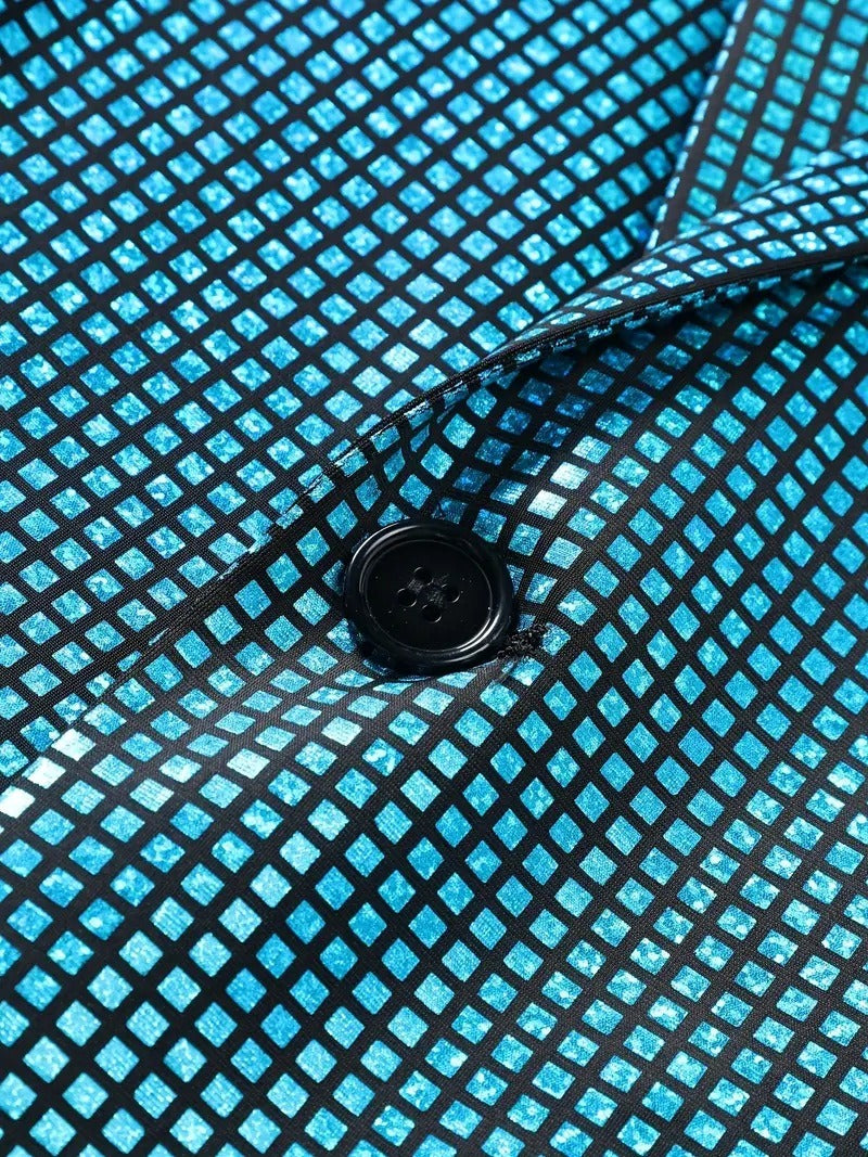 SUITMINE_Teal_Checked_Party_Suit_S8609_Party_Wear_SUITMINE