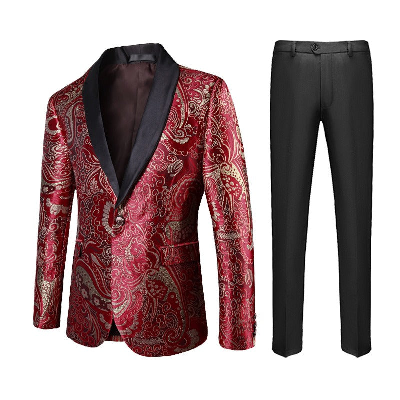 SUITMINE Red Patterned Suit S8626 | Formal Occasions | SUITMINE – Suitmine®