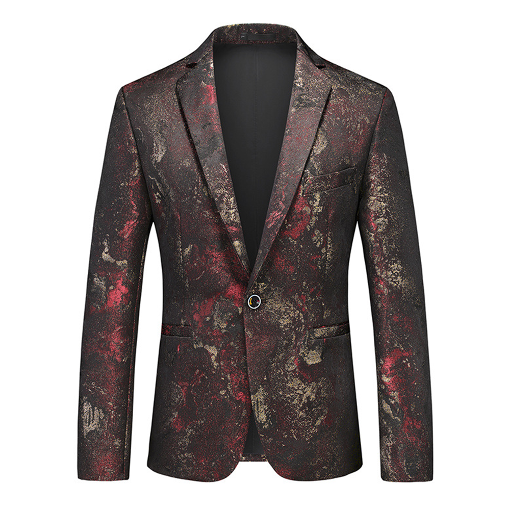 Blazer ajusté multicolore sur mesure S8316-Rouge 