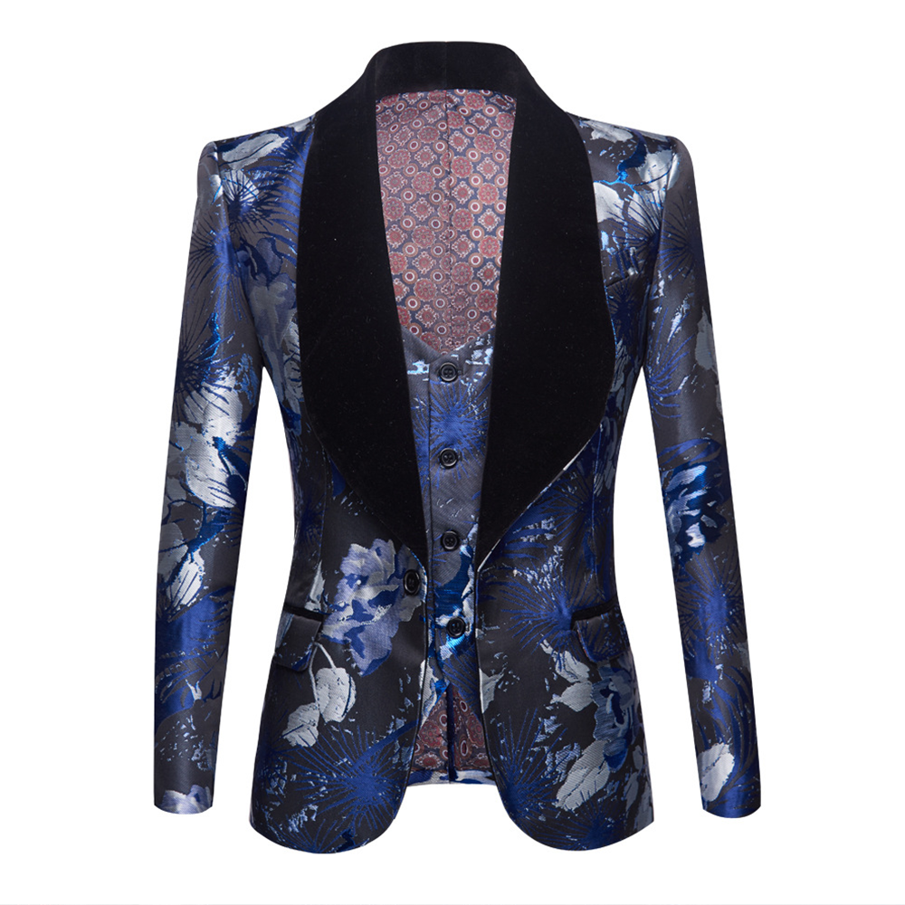 Abstract Roses Jacket and Vest Set M8019