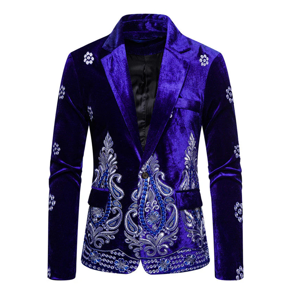 Velvet Embroidery Blazer S8174-2