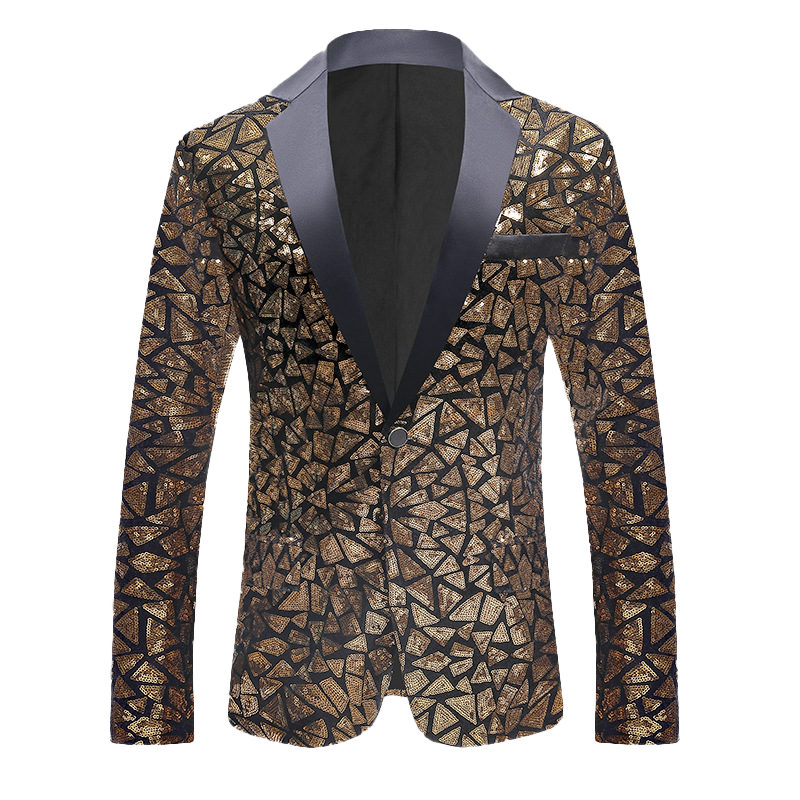 Men's Sequin Geometric Tuxedo (3 Colors)  S8350