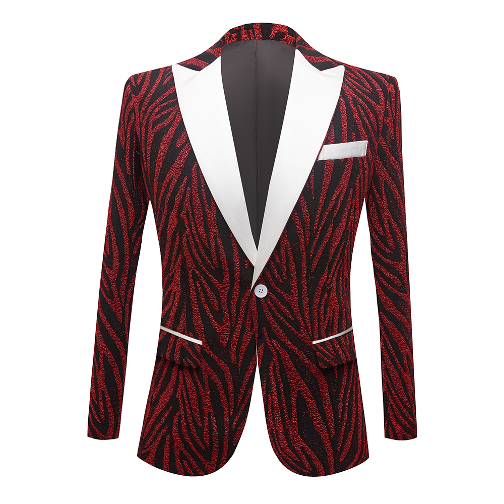 Abstract Print Red & Black Tuxedo M8077