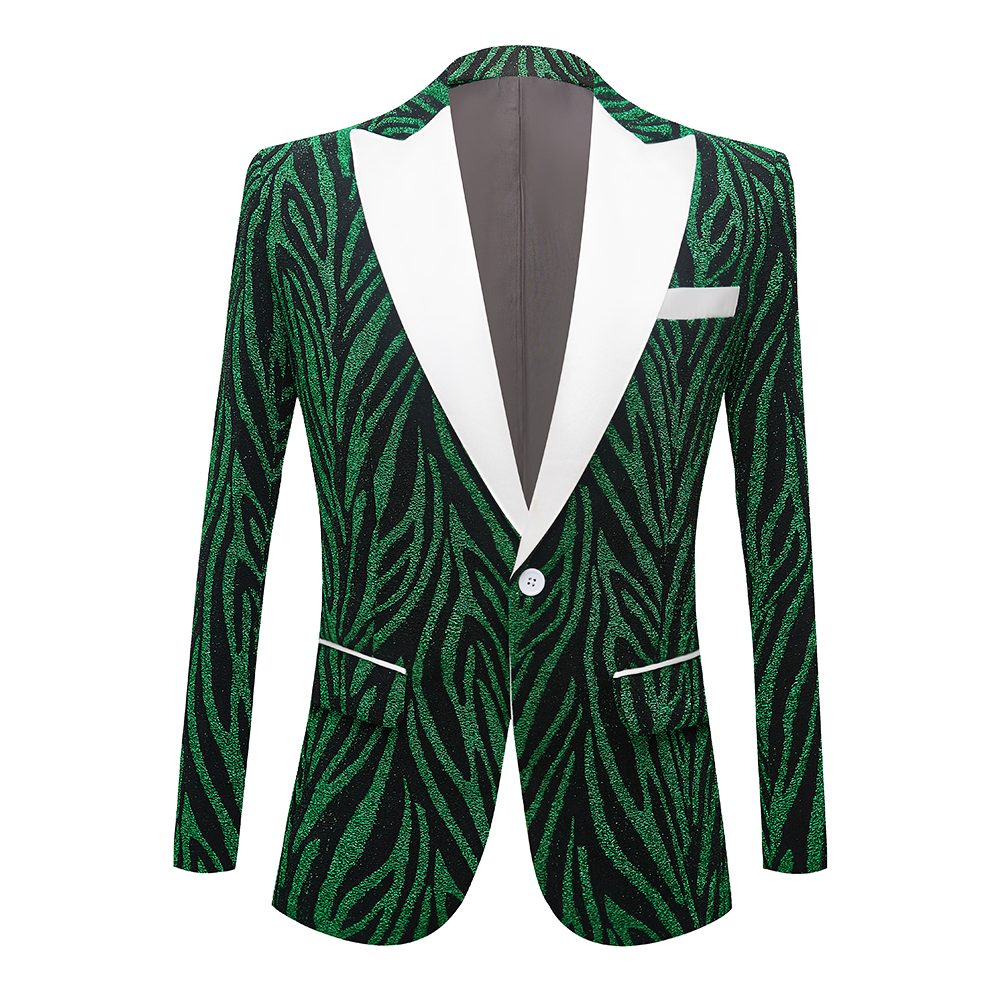 Abstract Print Green & Black Tuxedo M8080