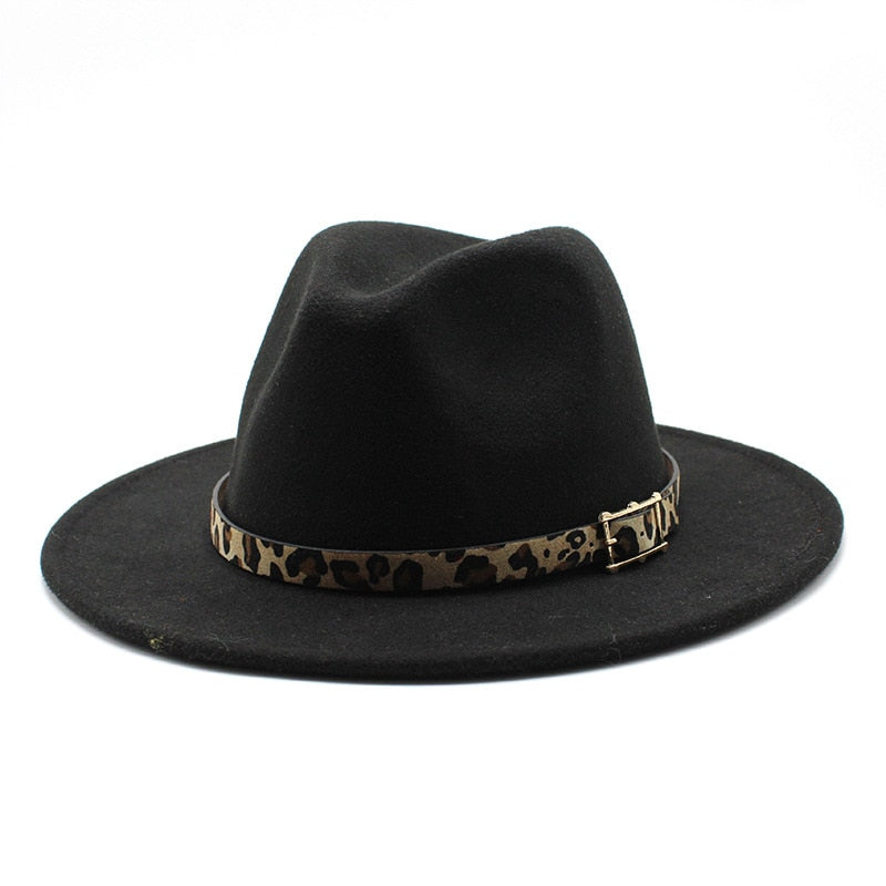 Cappello in feltro con stampa leopardata H8021 