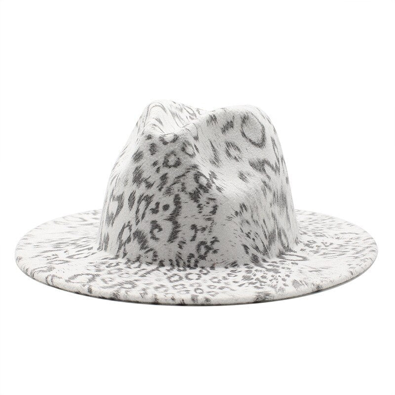 Cappello in feltro con stampa leopardata H8020