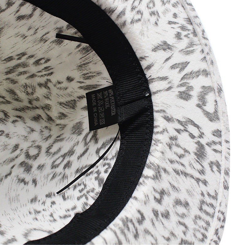 Leopard Print Felt Hat H8020