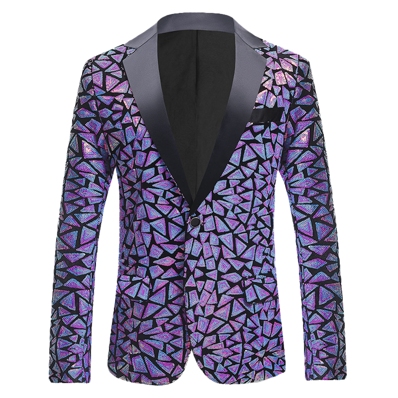 Men's Sequin Geometric Tuxedo (3 Colors)  S8350