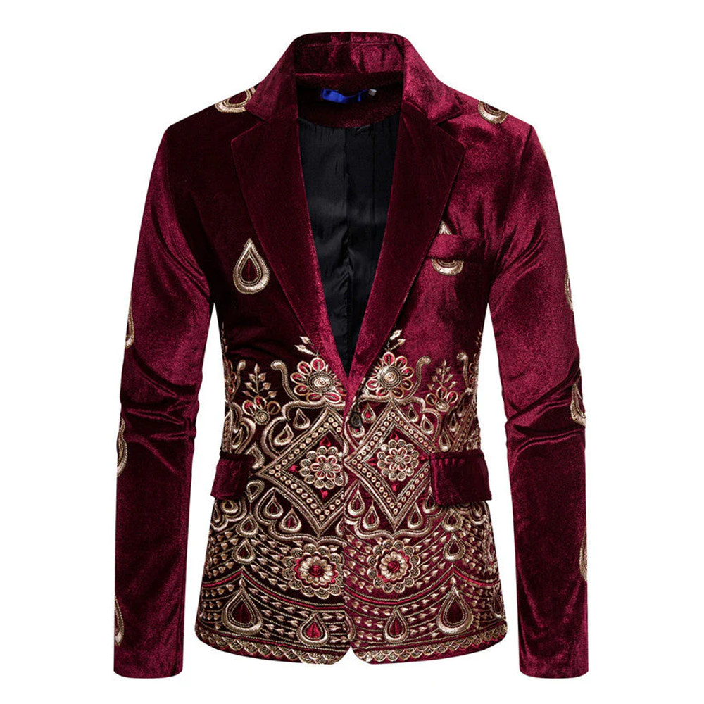 Velvet Embroidery Blazer S8176-1