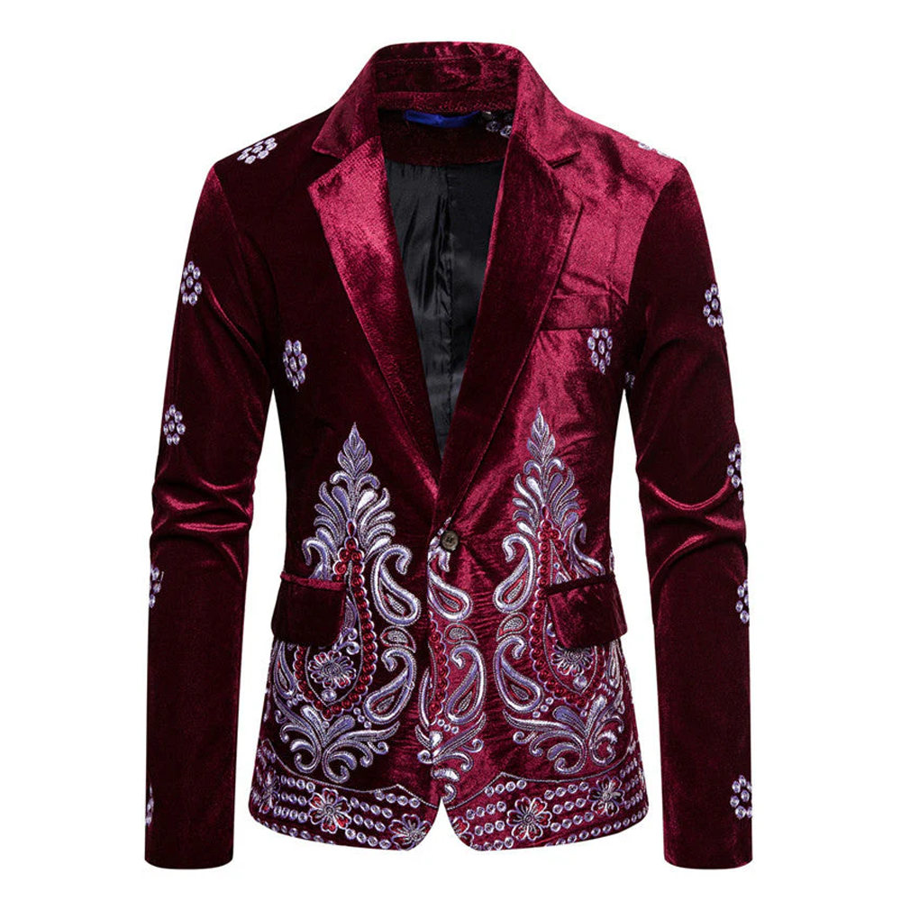 Velvet Embroidery Blazer S8174-1