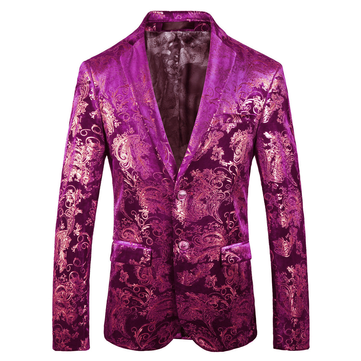 Elegance in Embossed Patterns Blazer S8061-2-Purple