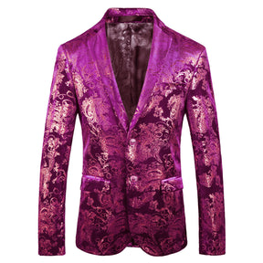 Elegance in Embossed Patterns Blazer S8061-2-Purple